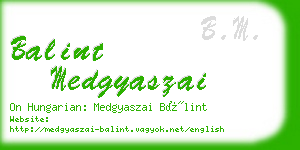 balint medgyaszai business card